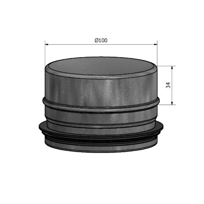 BOTTEN NIPPEL HÄL ZM120 OISOLERAT 100 MM