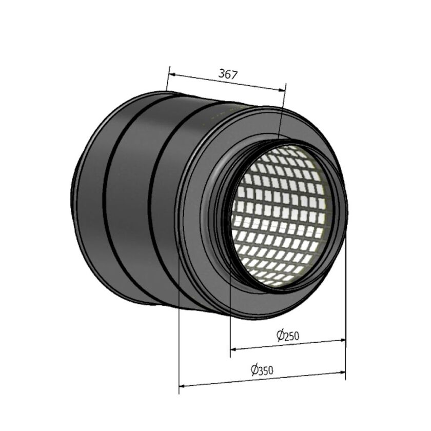 LJUDDÄMPARE E60 HCF-A 50 MM STENULL 250 300 MM