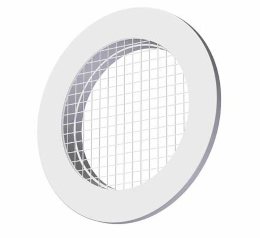 TRÅDNÄTSGALLER VIT MED FLÄNS 100 MM