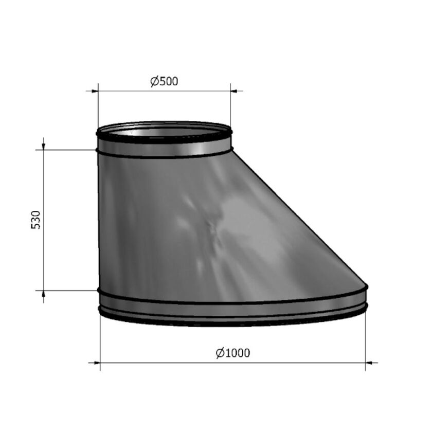 REDUKTION HFB NIPPEL-NIPPEL SF 1.4404 1000-500 MM