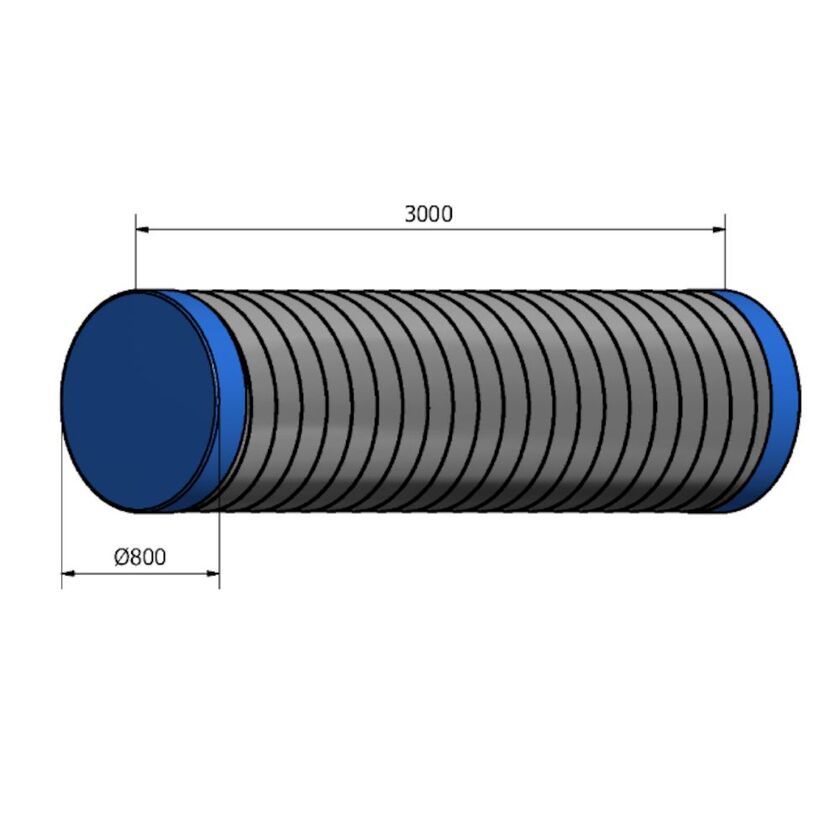KANAL CIRKULÄR HR FZ LOCKAD 800 3000 MM
