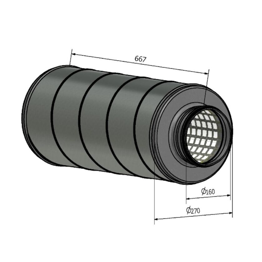 LJUDDÄMPARE HCF-AS E60 VIT 50 MM STENULL 160 600MM
