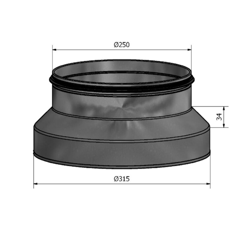 REDUKTION HFCM MUFF-NIPPEL FZ 315-250 MM