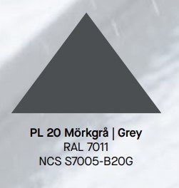 RÄNNKROK REKT. KORT PLANNJA MÖRKGRÅ 20 125MM