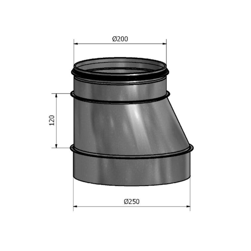 REDUKTION HFBM MUFF-NIPPEL VIT 250-200 MM