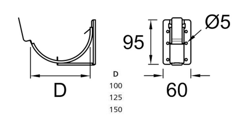 STÄLLBAR RÄNNKROK 125 01 SVART