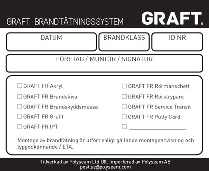 ETIKETT UPPMÄRKNING GRAFT BRAN