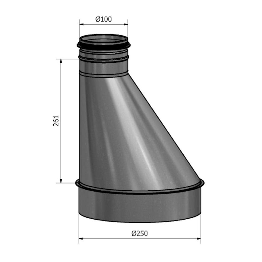 REDUKTION HFBM MUFF-NIPPEL SF 1.4404 250-100 MM
