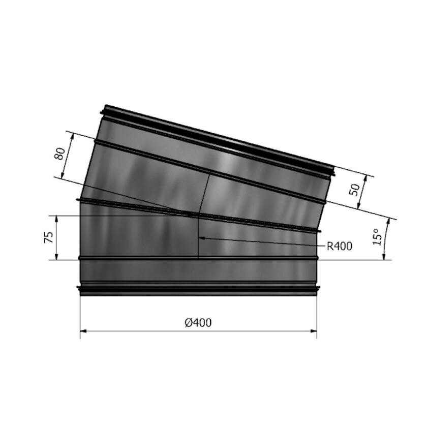 BÖJ 15 GRADER 400 MM