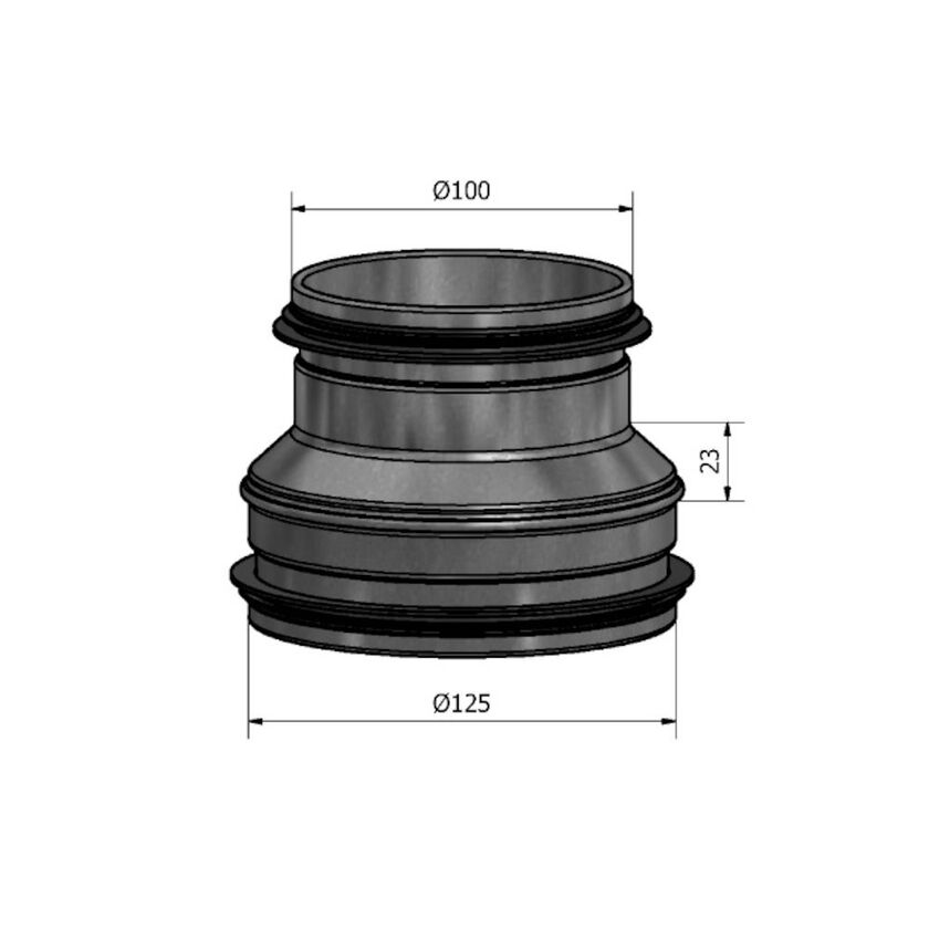 REDUKTION HFC NIPPEL-NIPPEL ZM120 125-100 MM