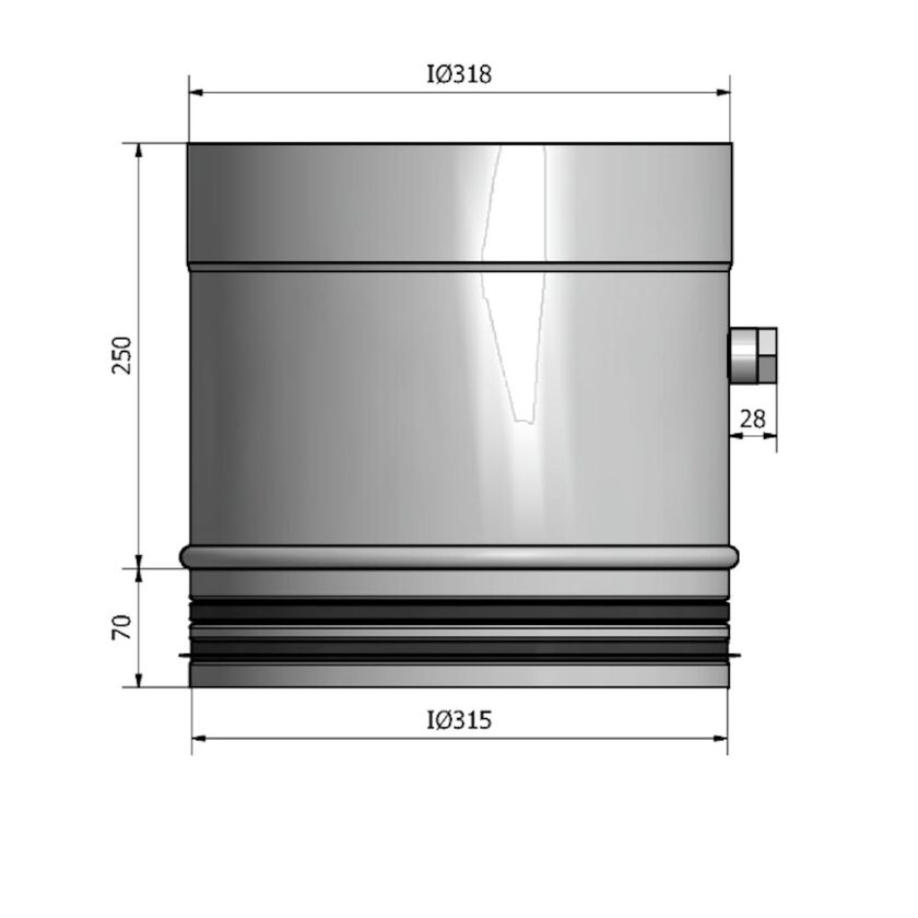 RÖR HELSVETSAT HRDH HEAT DRÄNERING 315 MM 250 MM