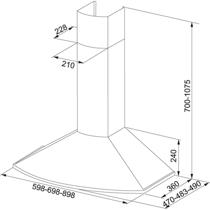 SPISFLÄKT 725 TENDER SVART 60 CM