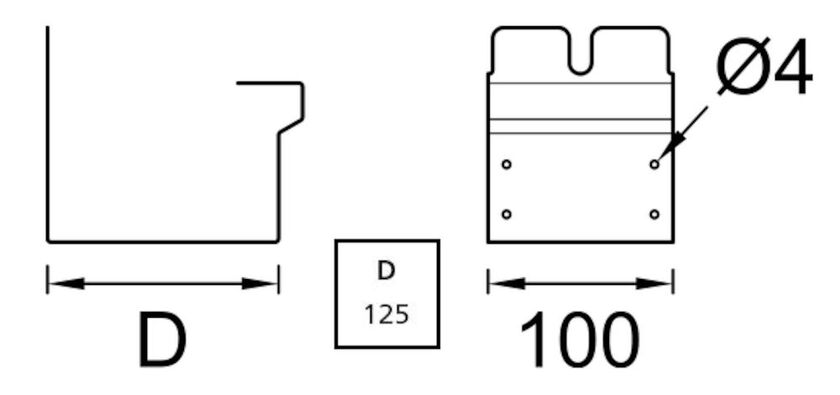 RÄNNSKARV REKTANGULÄR PLANNJA SILVER 45 125 MM