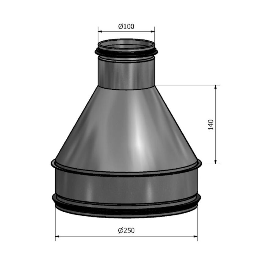 REDUKTION HFC NIPPEL-NIPPEL ZM120 250-100 MM