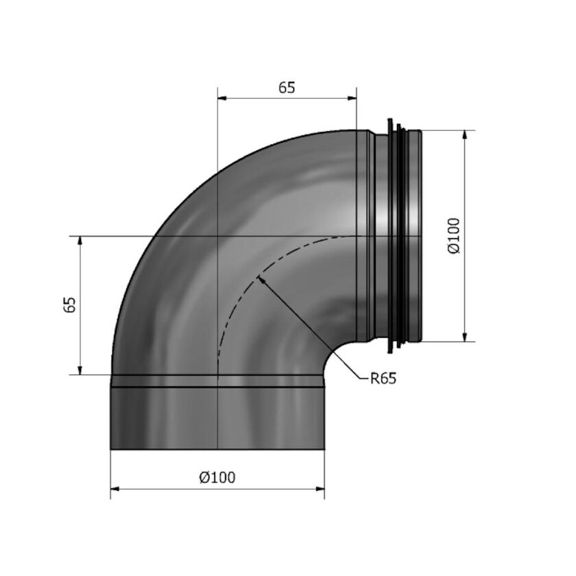KORTBÖJ HIBKM MUFF-NIPPEL SF 1.4404 100 MM