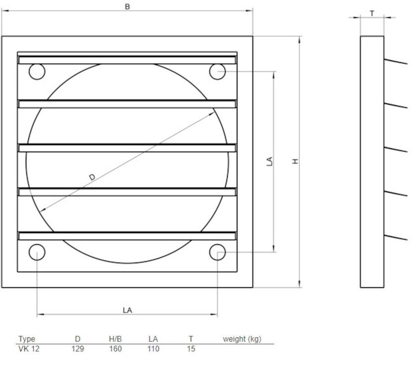 JALUSISLUTARE VK12 GRÅ 125 MM