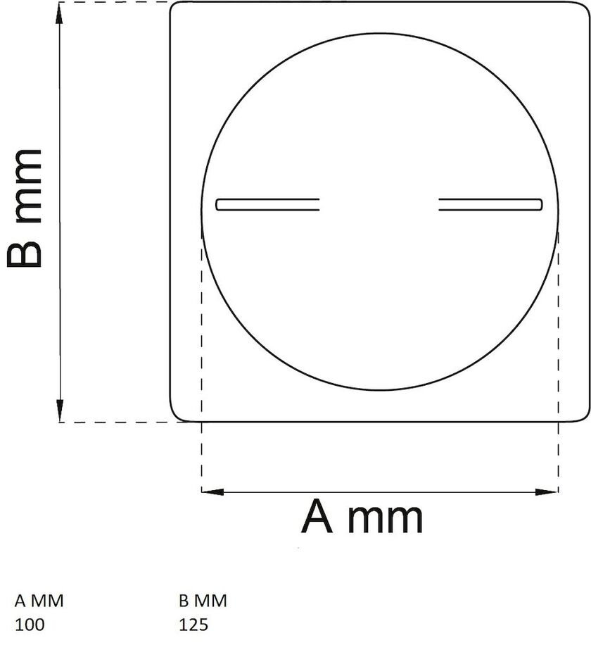 TALLRIKSVENTIL ALU 100X100 MM
