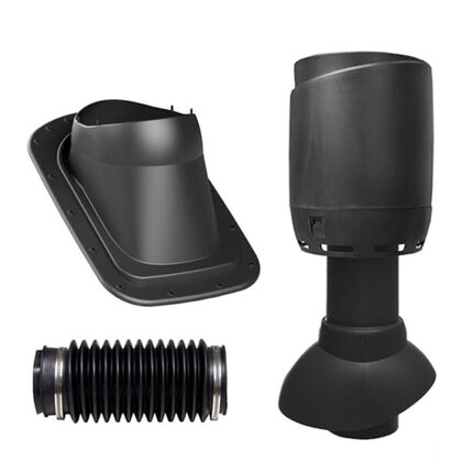 VILLALUFTSPAKET FLOW SVART SLÄT PLÅT-PAPP 110 MM