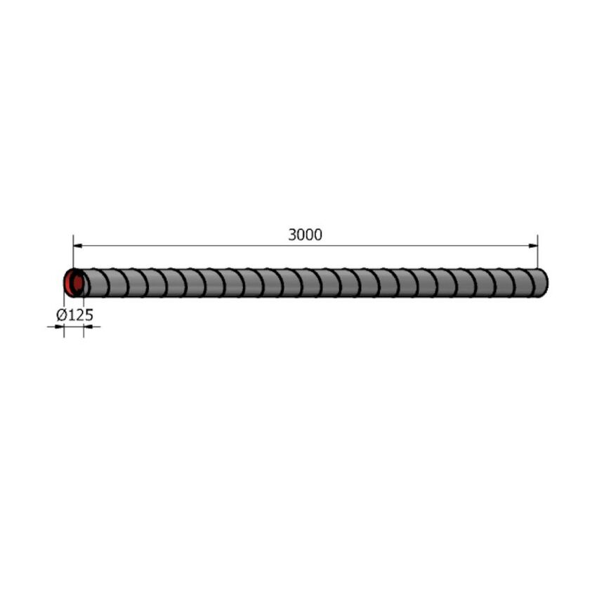 KANAL CIRKULÄR HR ZM120 LOCKAD 125 3000 MM