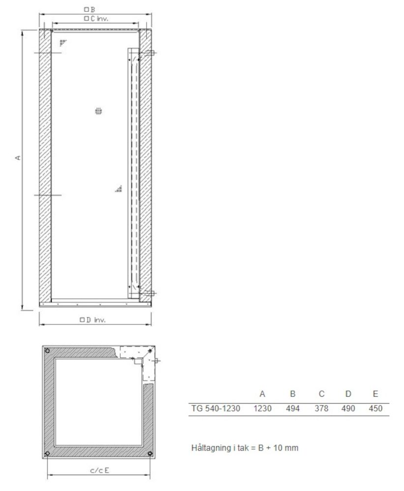 TAKGENOMFÖRING TG 540-1230 MM