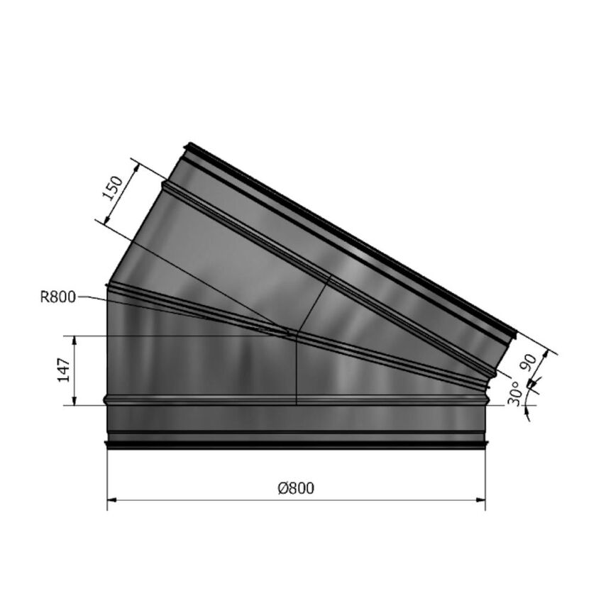 BÖJ HV 30° FZ 800 MM
