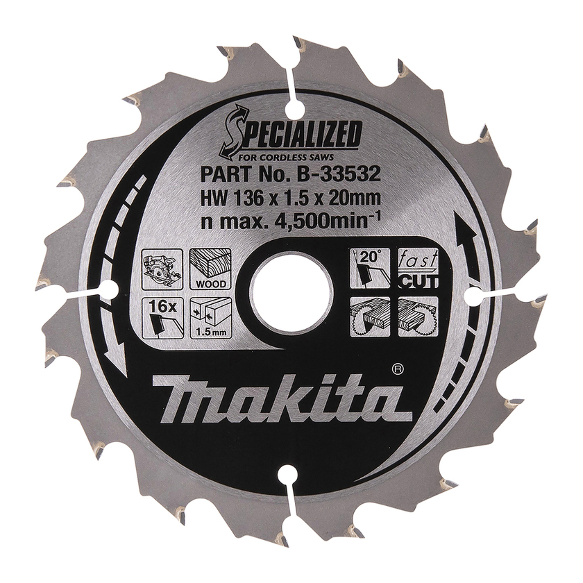 SÅGKLINGA HM 16TPI TRÄ MAKITA 136X20 MM