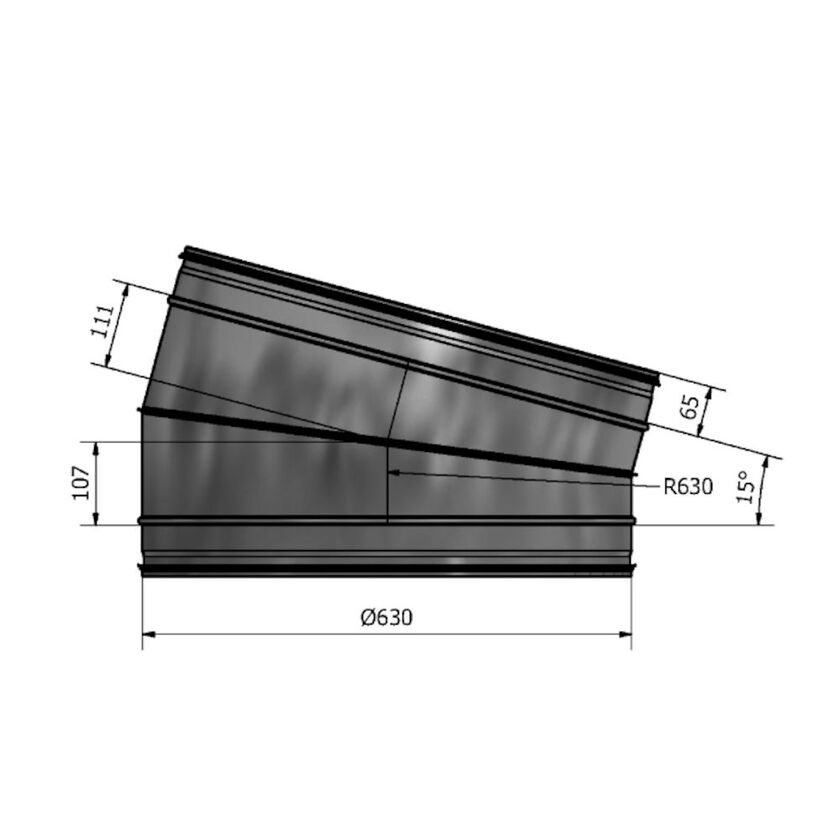 BÖJ 15 GRADER 630 MM