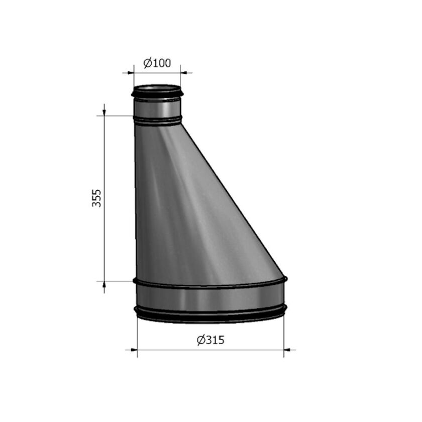 REDUKTION HFB NIPPEL-NIPPEL SF 1.4404 315-100 MM