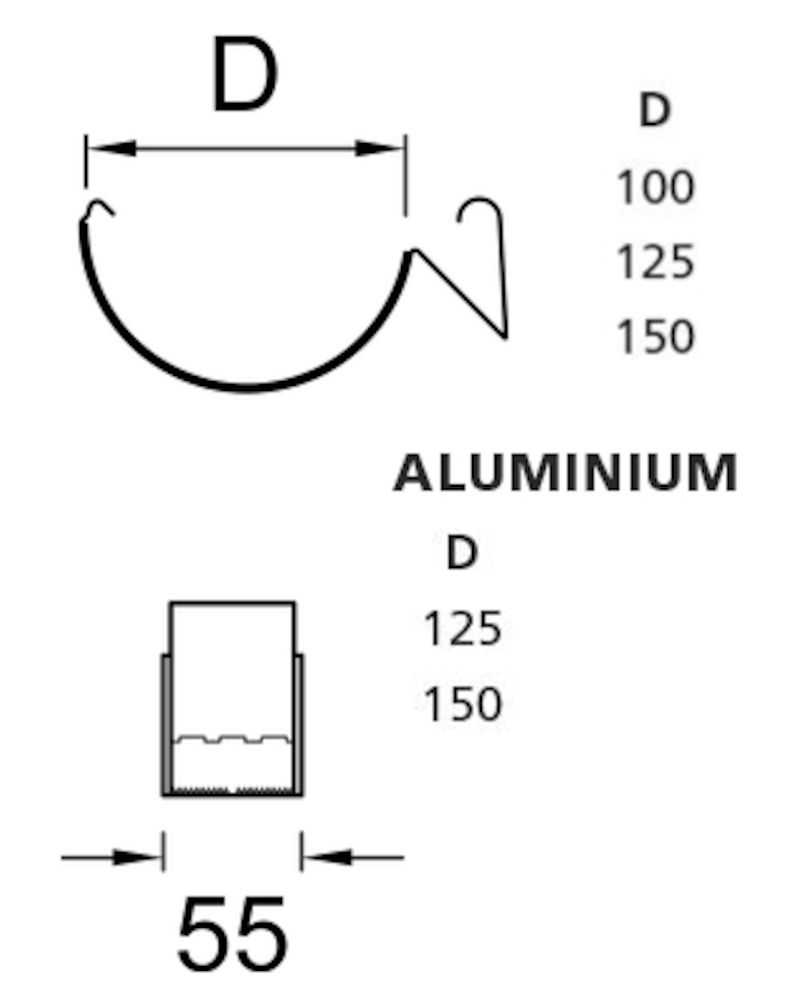 RÄNNSKARV PLANNJA ALUMINIUM SVART 01 150 MM