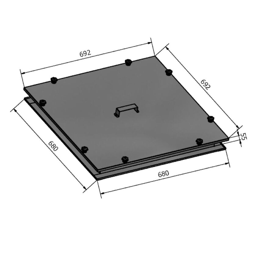 RENSLUCKA HRIL OISOLERAD 600X600 MM