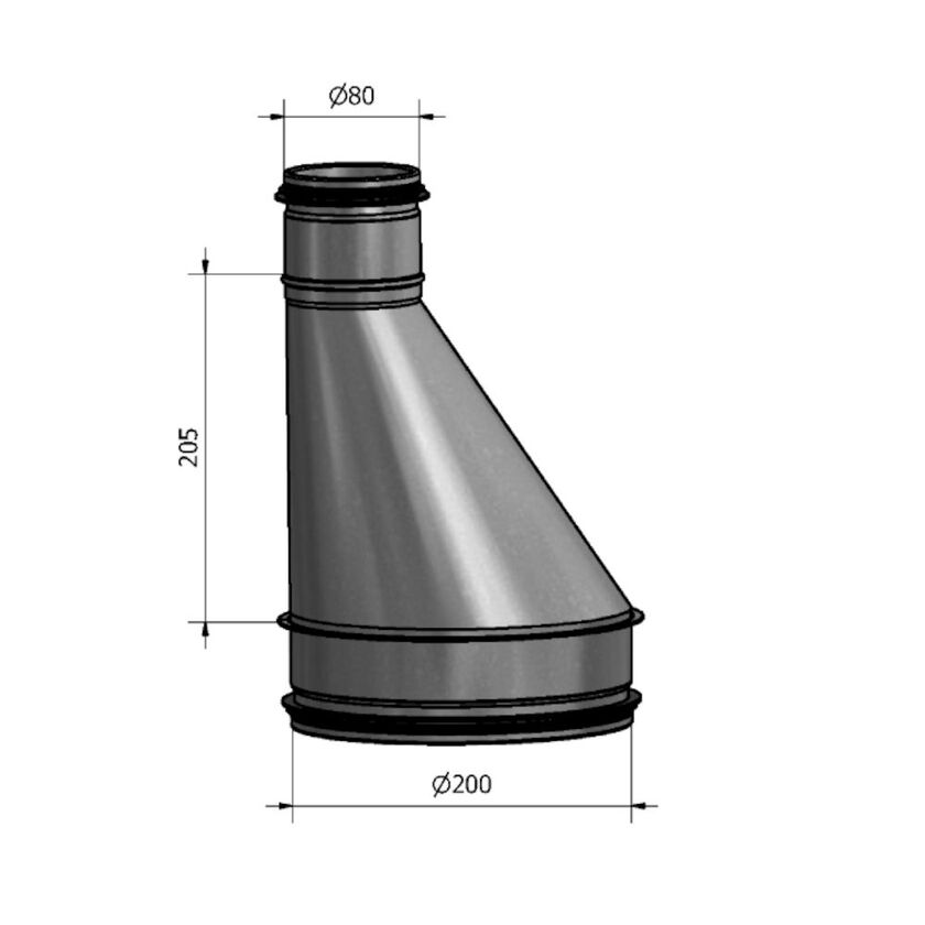 REDUKTION HFB NIPPEL-NIPPEL SF 1.4404 200-80 MM