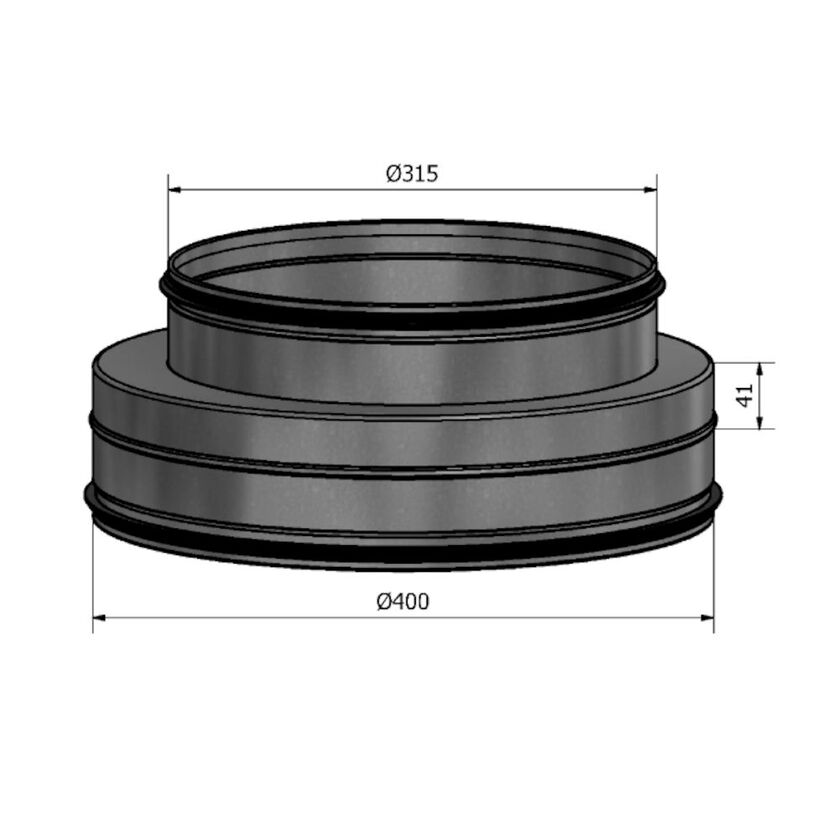 REDUKTION HFE NIPPEL-NIPPEL FZ 400-315 MM