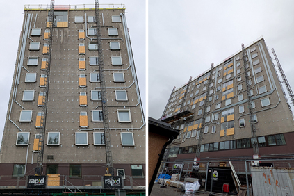 1 mil cirkulära kanaler monteras på fasaden