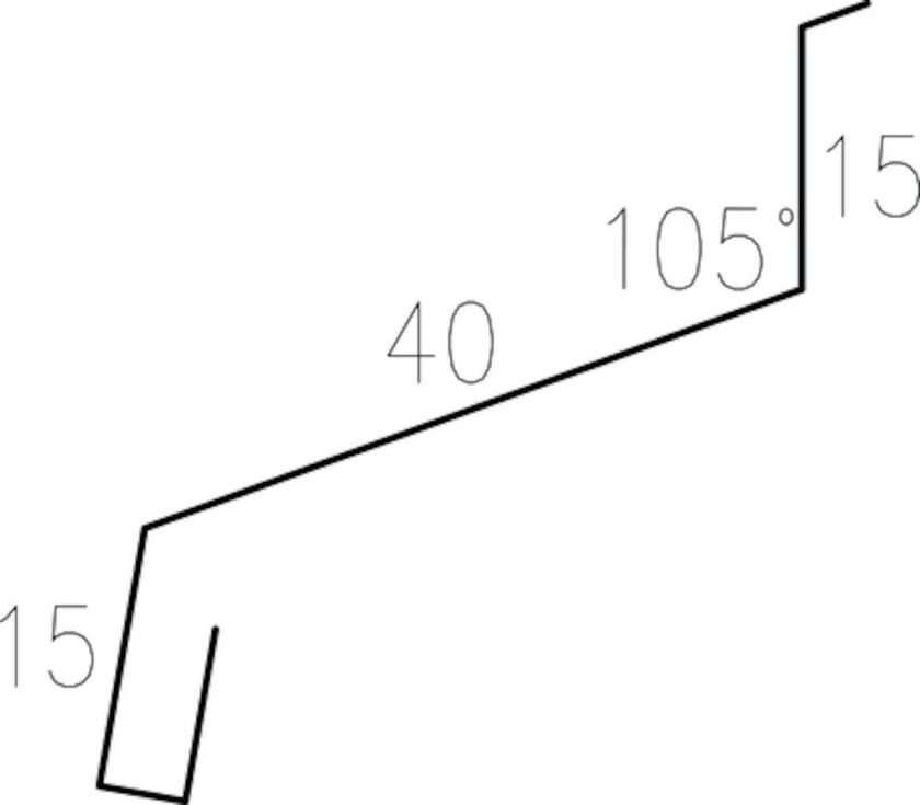 FÖNSTERBLECK 326540 U PLANNJA SV 01 1200X40X0,6 MM