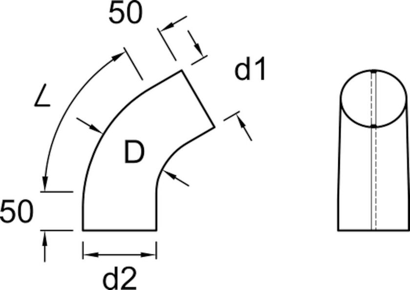 RÖRVINKEL 60° PLANNJA SVART 01 120 MM