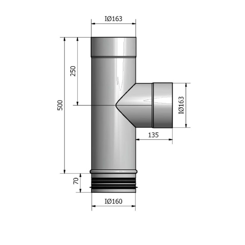 GRENRÖR HTKMH HEAT M-N AVSTICK MUFF 160-160