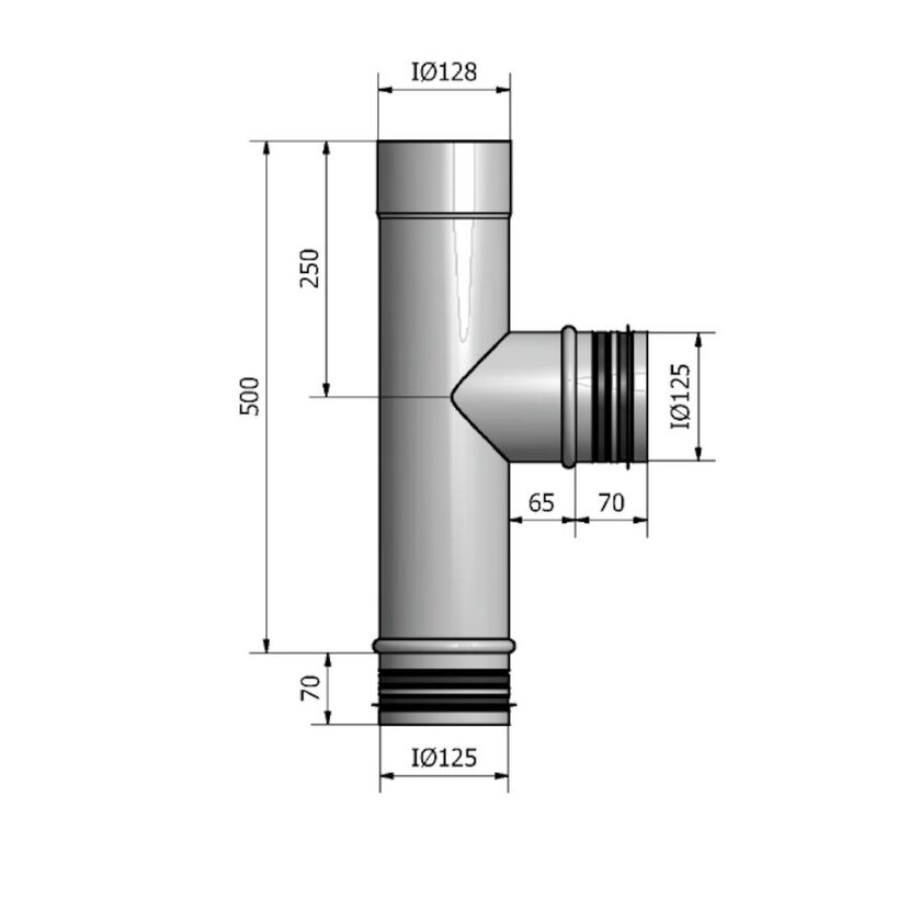 GRENRÖR HTKH HEAT MUFF-NIPPEL AVSTICK NIPPEL 125-125 MM