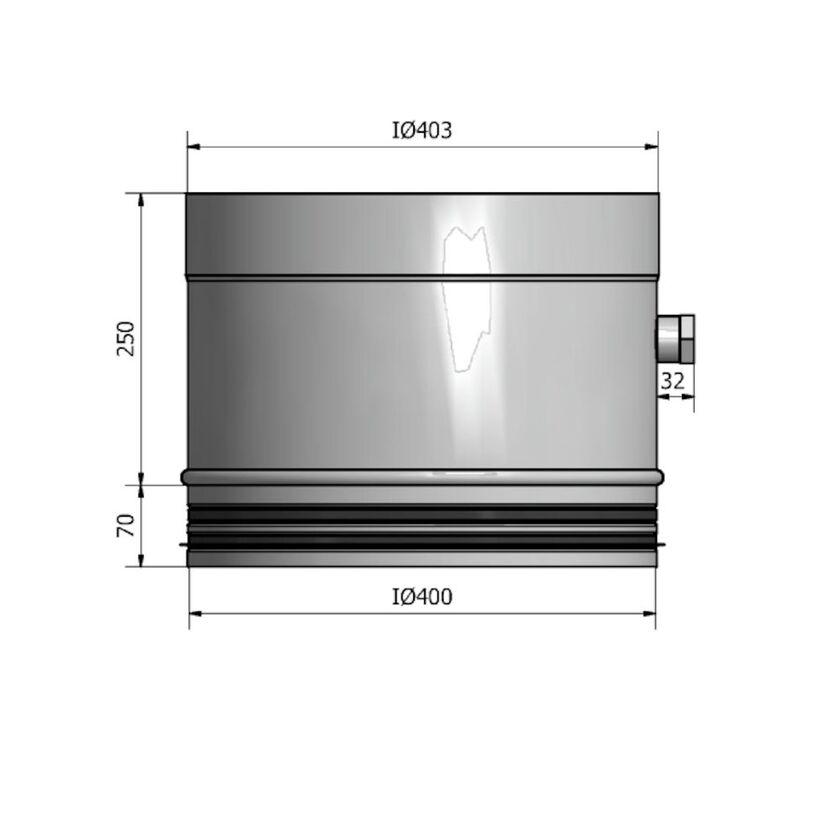 RÖR HELSVETSAT HRDH HEAT DRÄNERING 400 MM 250 MM