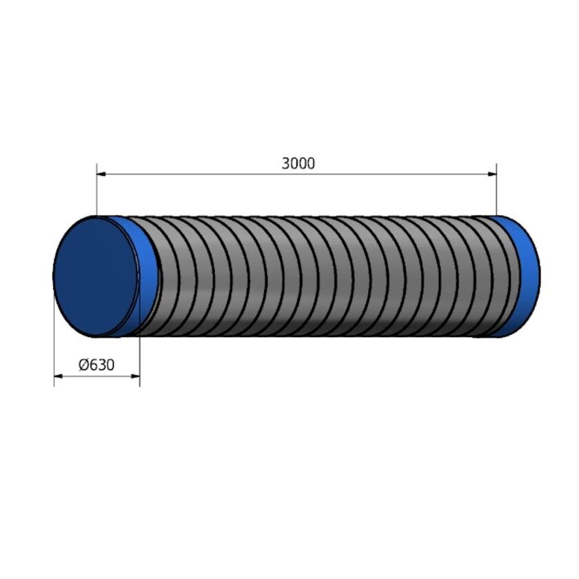 KANAL CIRKULÄR HR ZM310 LOCKAD 630 3000 MM