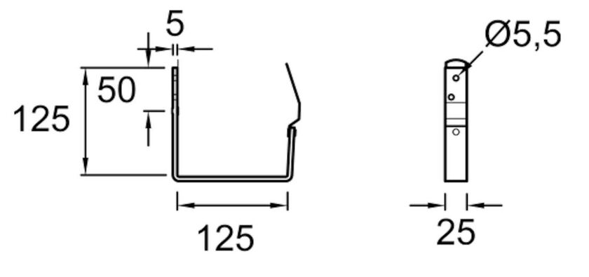 RÄNNKROK REKT. KORT PLANNJA SVART 01 125 MM