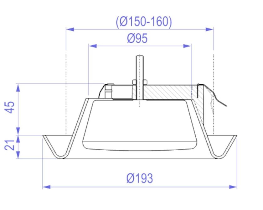 FRÅNLUFTSDON ALFD-B 160 MM PLAST VIT