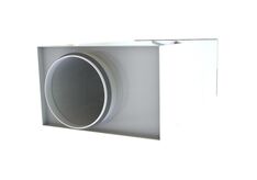 LJUDDÄMPARE HMF REKTANGULÄR MED RUND ANSLUTNING VIT