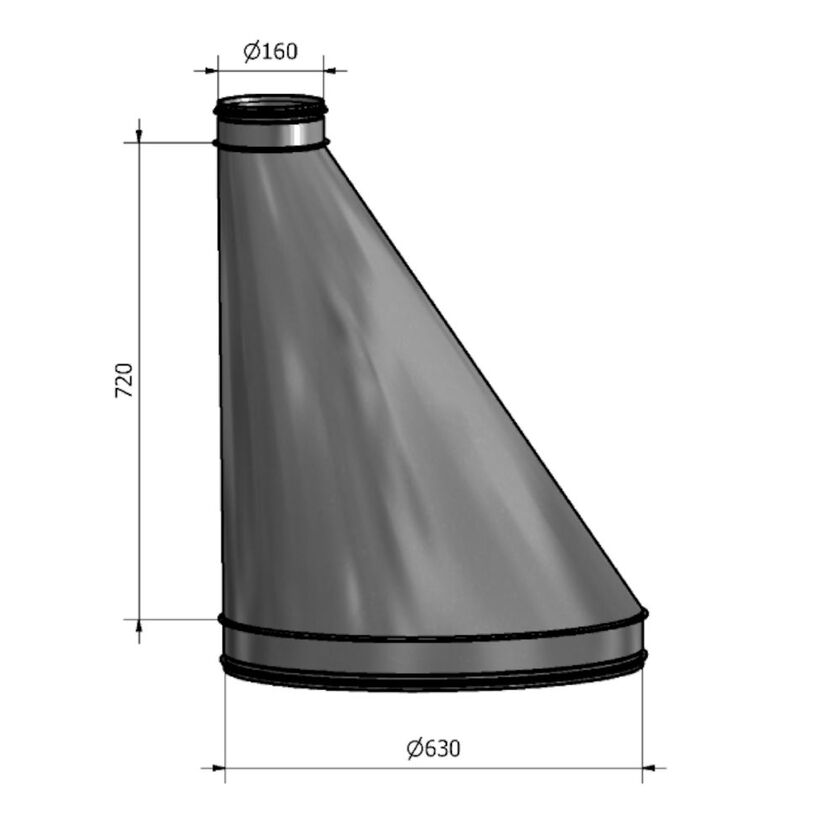 REDUKTION HFB NIPPEL-NIPPEL SF 1.4404 630-160 MM