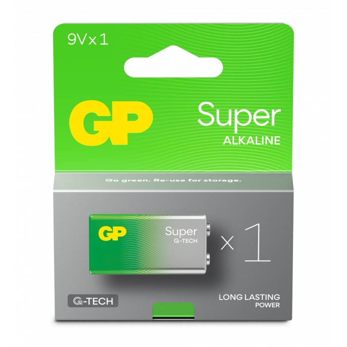 BATTERI 6LF22 9V GP SUPER ALKALINE