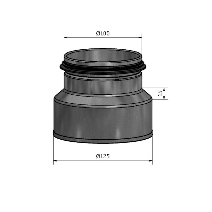 REDUKTION HFCM MUFF-NIPPEL ZM120 125-100 MM