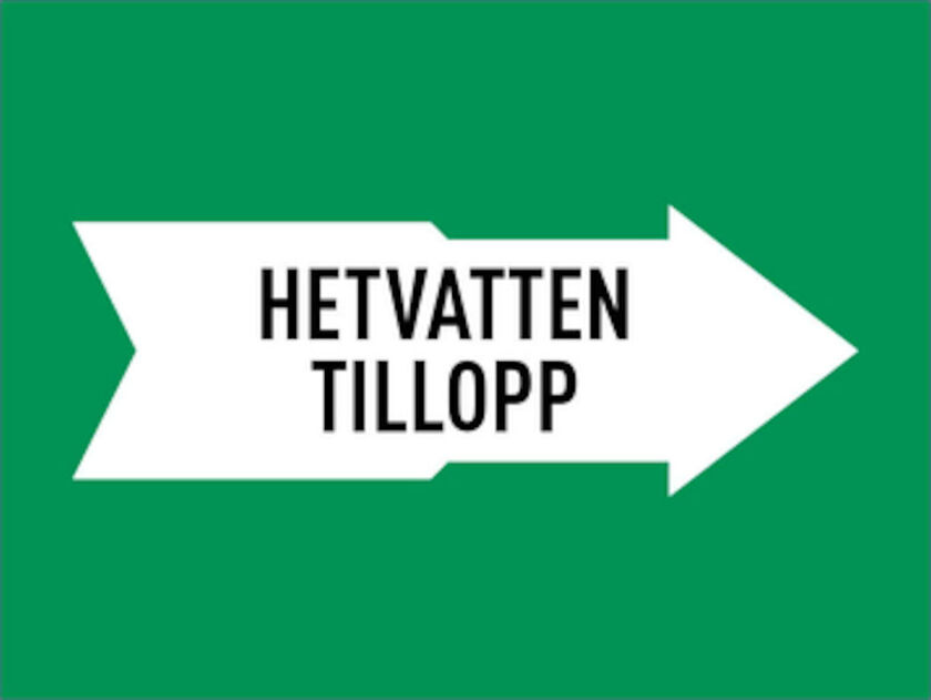 MÄRKBAND HETVATTEN TILLOPP 160 MM 5000 MM