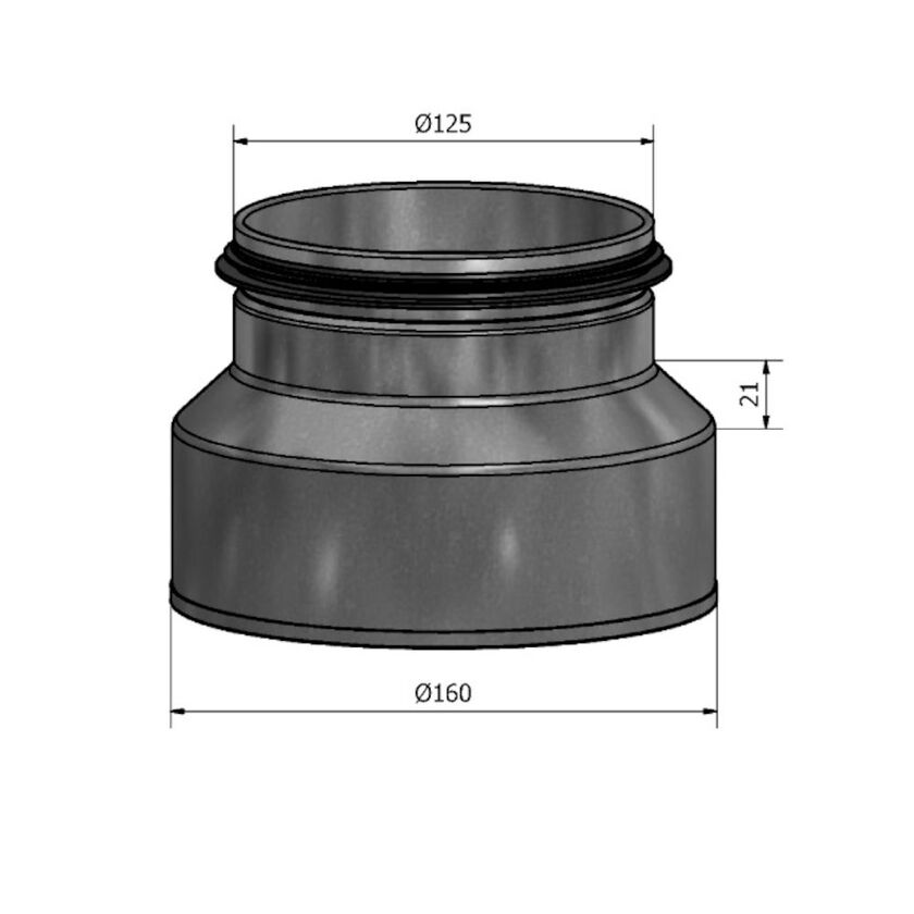 REDUKTION HFCM MUFF-NIPPEL FZ 160-125 MM