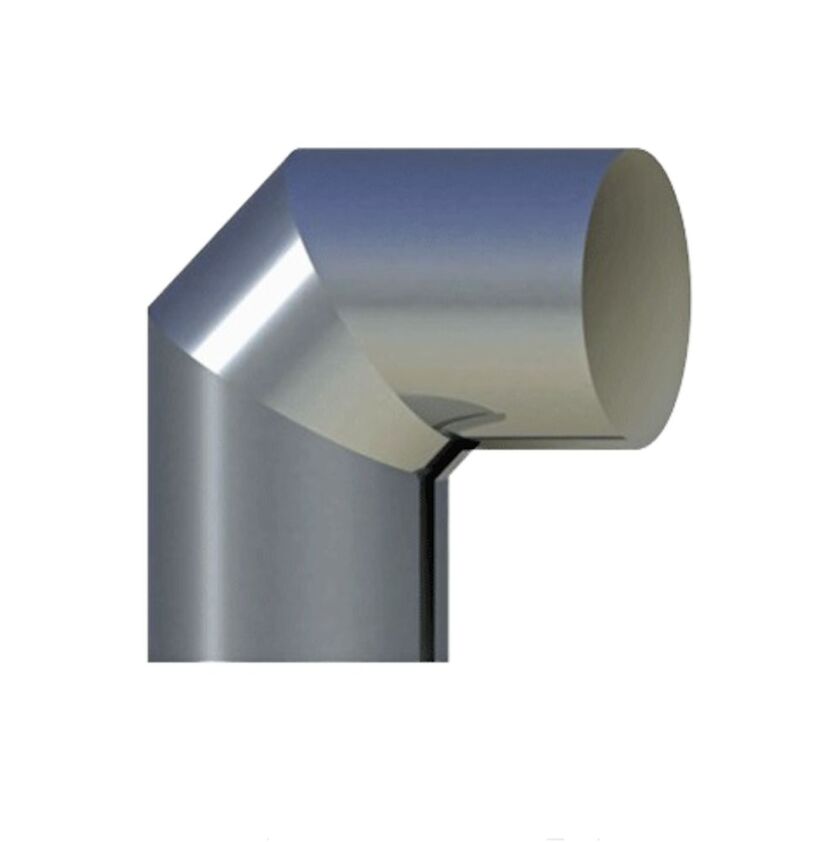 PLASTPLÅT BÖJ ALUTEC SILVERCLAD SEGMENTERAD 90° 100 MM