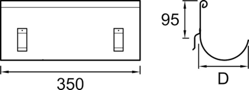 ÖVERSPOLNINGSSKYDD RAK PLANNJA ZINKMAGNESIUM 125 MM
