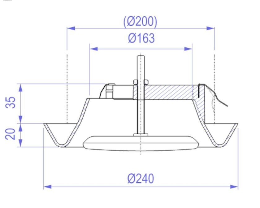 FRÅNLUFTSDON ALFD-B 200 MM PLAST VIT